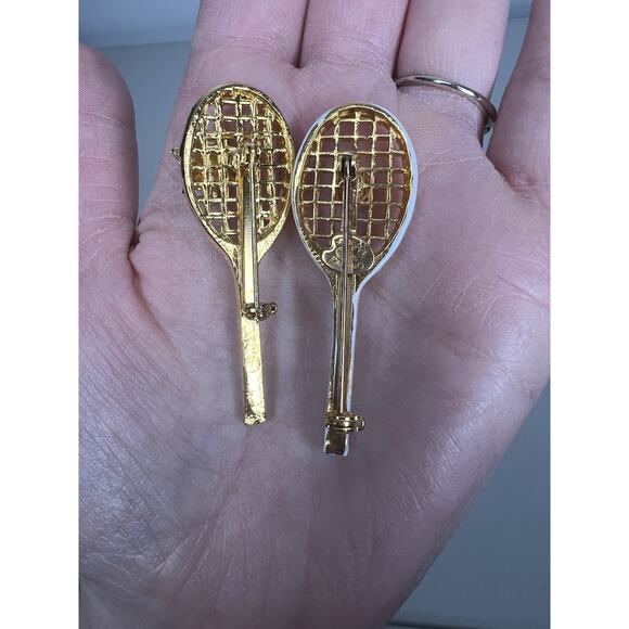 Vintage Original by Robert Tennis Racket Set Lady Bug Tennis Ball Brooch Pins - Picture 4 of 8